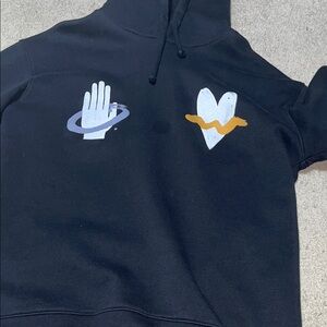 Zara Black Hoodie with Graphic Design